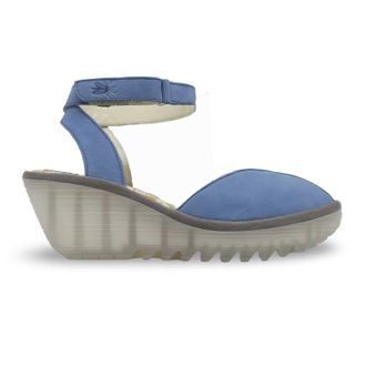 FLY London YAID552FLY Cupido Leather Womens Heels Sandals - Blue - Size:UK 5