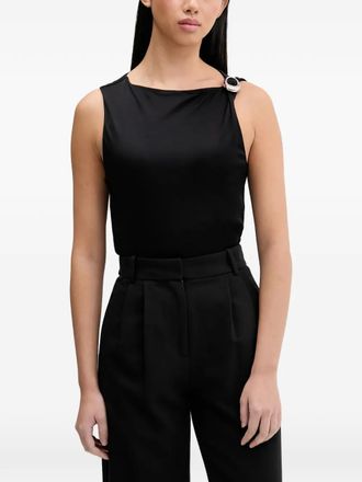 HUGO BOSS logo-buckle sleeveless top - Black