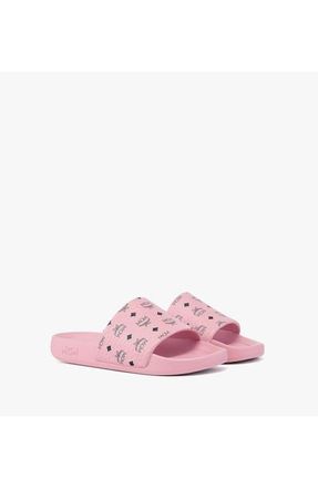 MCM Womens Monogram Print Rubber Slides in Soft Pink at Nordstrom, Size 38