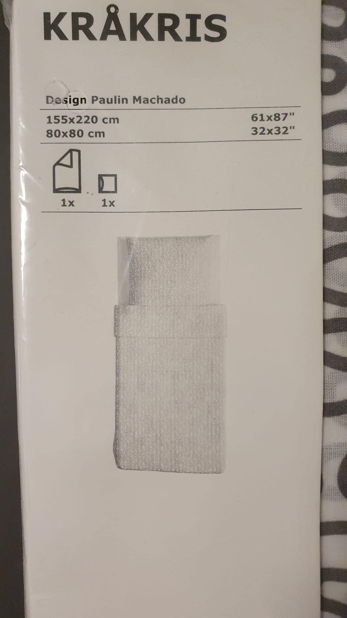 IKEA Bettwäsche-Set KRAKRIS 155x220 WEIß/GRAU ab 24,90 €