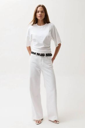 Pistola Denim Jadyn Low Slung Palazzo Jeans In Vivid White