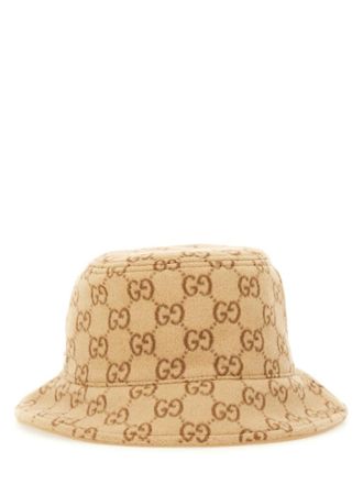 Gucci Beige Brown Logo Bucket Hat