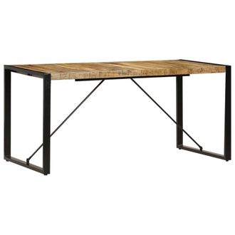 Berkfield Home Dining Table 160x80x75 cm Solid Mango Wood in Brown | Size: 160 x 80 x 75 cm