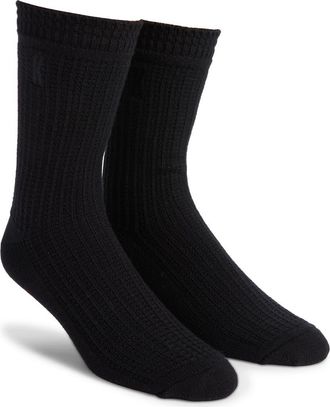 Krost 2-Pack Waffle Stitch Crew Socks in Black at Nordstrom