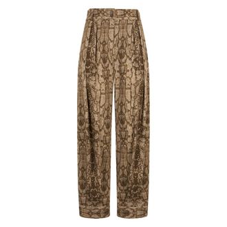 Alberta Ferretti Elegante Wijde Broek - Dames - Wijde Broeken - Veelkleurig - M - Katoen - Broeken