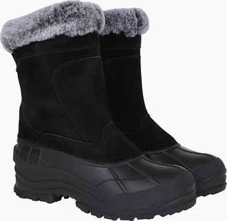 Mountain Warehouse Womens Mountain Warehouse Womens/Ladies Snowdrift Suede Faux Fur Lined Snow Boots - Black - Size: 6