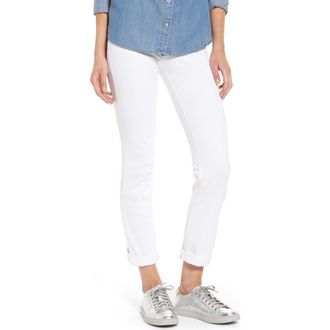 Lyss&eacute; ntials Boyfriend High Rise Denim Jeans in White at Nordstrom, Size X-Large