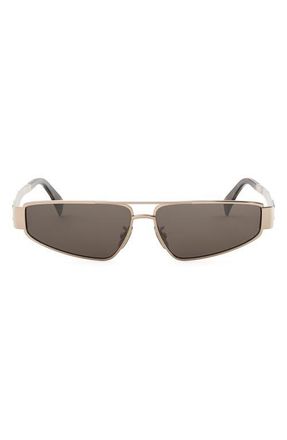 Celine Triomphe 59mm Geometric Sunglasses in Shiny Rose Gold /Brown at Nordstrom