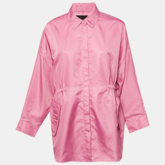 Maje Pink Nylon Oversized Windbreaker Shirt