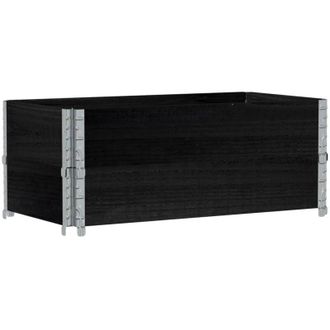 vidaXL Paretali per Pallet 2 pz Neri 100x50cm Legno Massello di Pino vidaXL