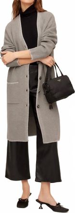 Fifteen Twenty Womens Ariel Cardigan Sweater In Gray With Cream