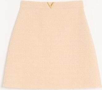 Valentino Curly Wool Short Skirt Woman BIRCH 36