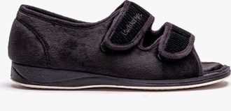 Padders Womens Padders LYDIA X Womens (6E Fit) Touch Fasten Slippers Black - Size: 4