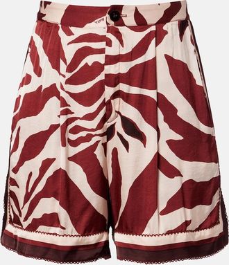 Poupette St Barth Isabelle printed satin shorts