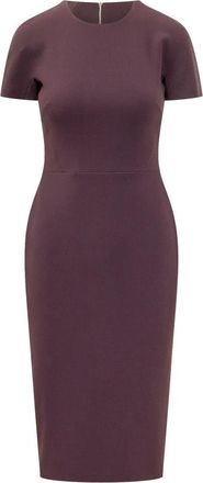 Victoria Beckham Claude Midi Jurk - Dames - Casual kleedjes - Paars - S - Wol - Kleedjes