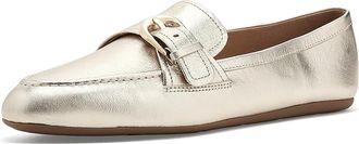 Cole Haan Grand Ambition Alette Buckle Loafers Womens Flat Shoes Soft Gold Tumbled Leather : 10.5 B - Medium, Leather/Polyester