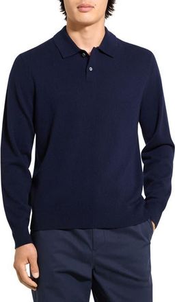 Theory Goris Cashmere Polo Sweater in Baltic at Nordstrom, Size Xx-Large