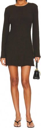 Anemos Belle Sleeve Knit Mini Dress In Brown