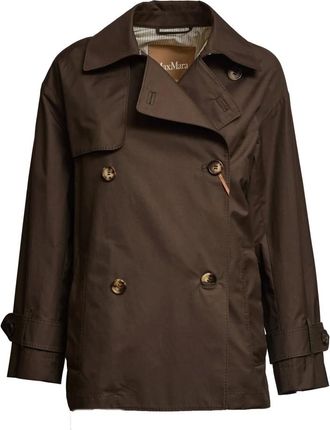 Max Mara Trench Coats, female, Green, Size: M Trench antigoccia