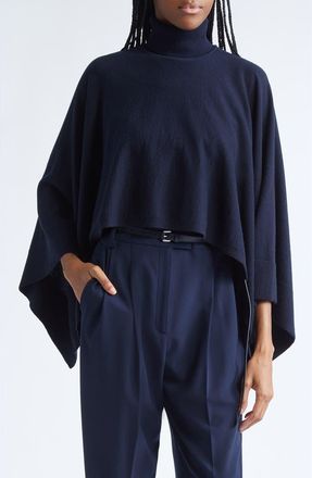 Michael Kors Cashmere Turtleneck Poncho in Midnight at Nordstrom, Size X-Small