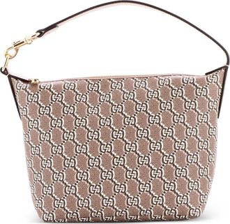 Gucci Ophidia Zip Shoulder Bag GG Shadow Coated Canvas Super Mini hobo bag - Bruin