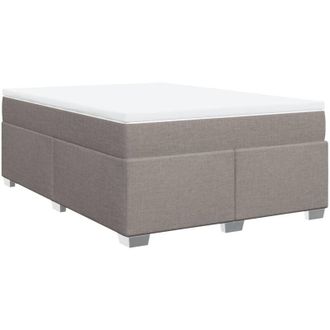 vidaXL Vidaxl - Cama Box Spring Con Colch&oacute;n Tela Gris Taupe 160x200 Cm