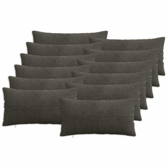 vidaXL Funda De Almohada 12 Pcs Almelo Gris Antracita 40 X 80 Cm Pana Vidaxl