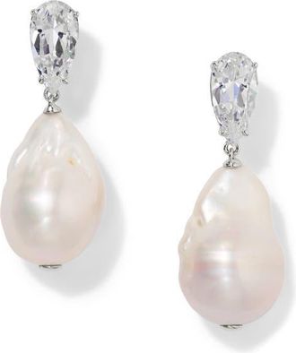 Nadri London Baroque Pearl Drop Earrings in Rhodium at Nordstrom