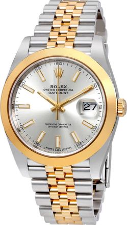 Rolex Datejust 41 Silver Dial Steel and 18K Yellow Gold Jubilee Bracelet Mens Watch 126303SSJ
