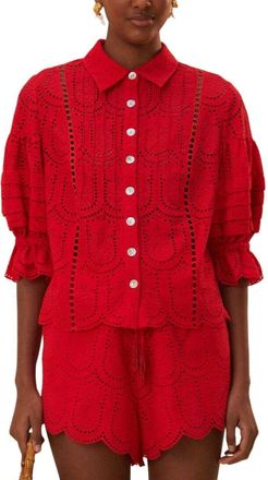 Farm Rio Pineapple Eyelet Blouse