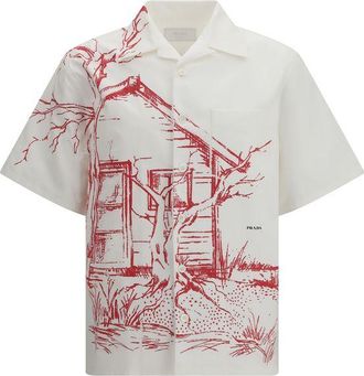 Prada White Cotton Mens Shirt