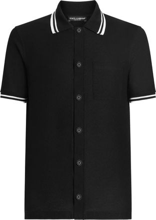 Dolce & Gabbana Camicia in cotone a maniche corte - Nero