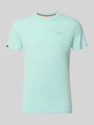 Superdry Regular Fit T-Shirt mit Logo-Stitching in Mint Melange, Gr&ouml;&szlig;e XXXL