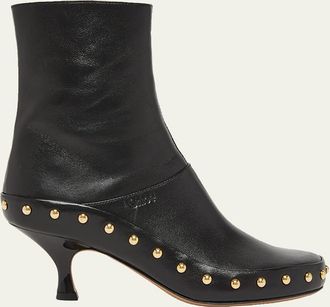 Chlo&eacute; Junie Studded Leather Ankle Boots