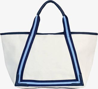 Helen Jon Womens Beach Tote Bag In White/navy
