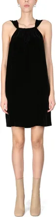 Moschino Square Neckline Trapeze Mini Dress - Black
