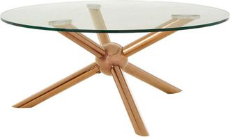 Premier Housewares Interiors by Premier Versatile Round Rose Gold Coffee Table, Unique Metallic Display Table, Durable And Compact Decorative Table
