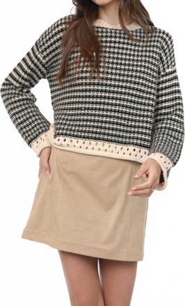 Sadie & Sage Samantha Contrast Knit Striped Sweater In Multi