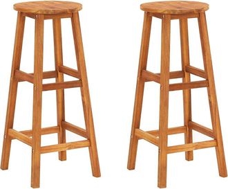 vidaXL Vidaxl - Taburetes De Cocina 2 Unidades Madera Maciza De Acacia