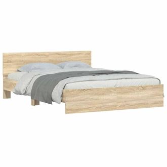 Berkfield Home Durable Bed Frame without Mattress Sonoma Oak 150x200 cm King Size in Light Tan