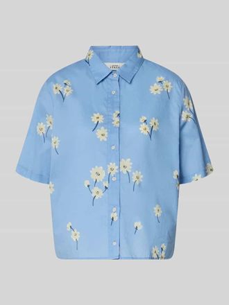 0039 Italy 0039 Italy Relaxed Fit Freizeithemd mit floralem Allover-Print Modell Bea in Bleu, Gr&ouml;&szlig;e XXL