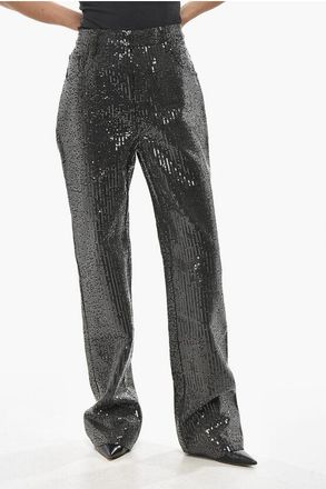 Rotate Straight-Leg Jeans with All-Over Sequins 23cm size 28