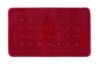 TJ Hughes Orkney - Crosshatch Bath mat in Bordeaux - TJ Hughes