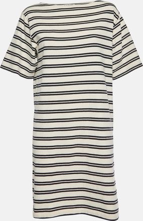Acne Studios White/blue Dodora Striped Jersey T-Shirt Dress
