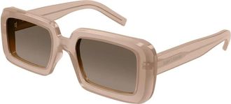 Saint Laurent Rechthoekige zonnebril met oranje montuur - unisex - Zonnebrillen - Oranje - 52 MM - Accessoires