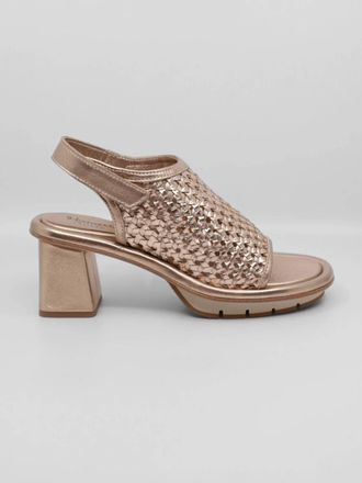 Homers Womens Bimba Rejilla Block Heel Sandals In Bronze