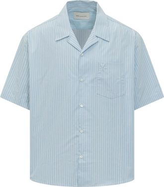 Ami Light Blue Boxy Stripes Shirt
