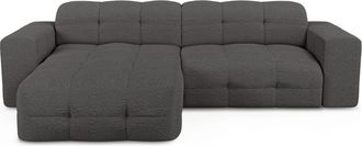 Sia Home Sof&aacute; cama izquierdo 5 plazas boucl&eacute; gris grafito 230 cm