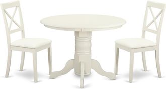 East West Furniture Dining Room Set Linen White, SHBO3-WHI-LC