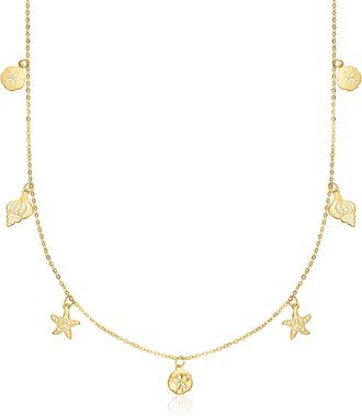 RS Pure by Ross-Simons Italian 14kt Yellow Gold Sea Life Station Necklace